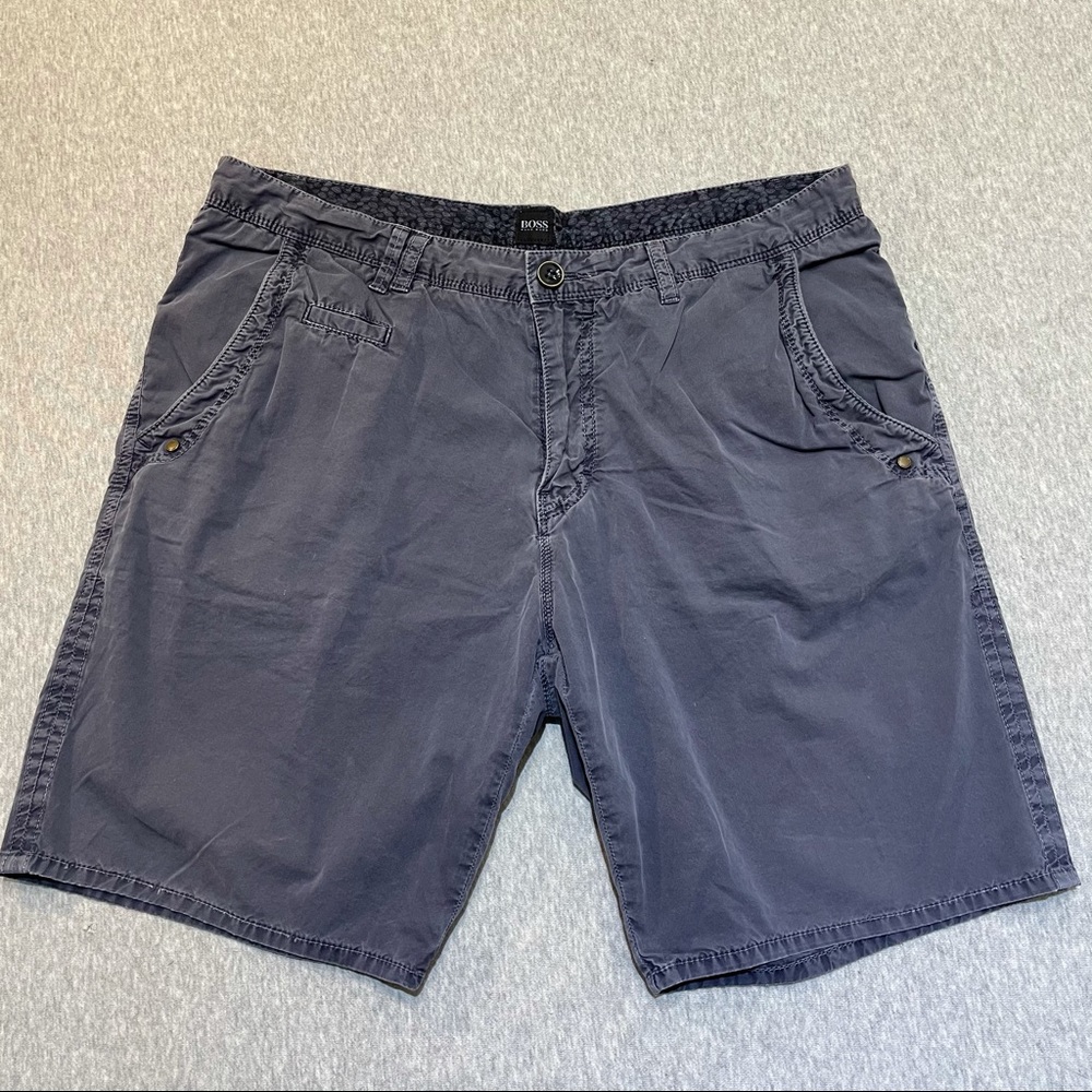 HUGO BOSS Men Shorts Casual Navy Blue Regular Fit Size 36R
